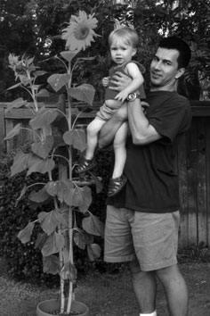 Chris holding Austin, 1999